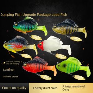 NOBLELUX Artificial Soft bass Bait with Lead hook Dark Sleeper Jig Soft Plastic Bait Swimbait SwimBait