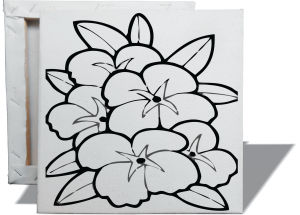 Kanvas Mewarnai BUNGA / Kanvas Sketsa Gambar Siap Pakai / Berkualitas