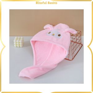 【Expert Recommended】 Blissful Sanrio หมวกอบแห้ง Melody Cinnamoroll อุปกรณ์เสริมน่ารักอะนิเมะดูดซับน้ำ Quick Dry Wrap ผ้าขนหนู