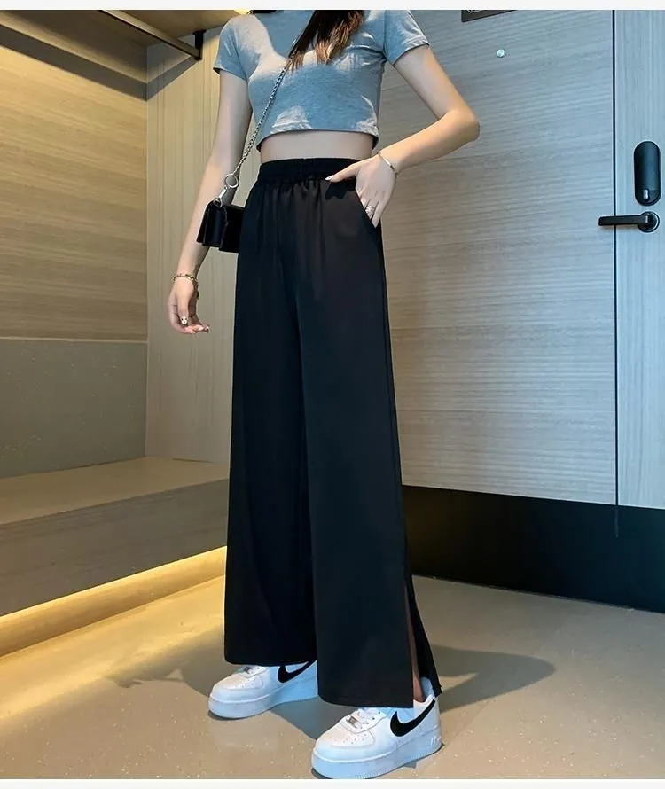 Women Pants Solid Loose High Waist Long Trousers Summer Pant