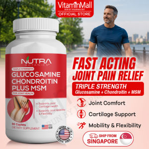 Nutra Botanics Glucosamine 1500mg Chondroitin MSM Triple Strength Glucosamine Supplement - Knee Pain Relief in 14 Days - Knee Joint Supplement