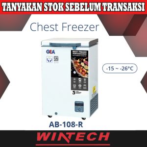 GEA AB-108-R AB-108R AB-108 Chest Freezer - Box Pendingin - Lemari Pendingin - Freezer Box untuk Makanan Beku Frozen Food Ice Cream Seafood Dll
