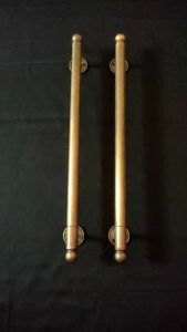 Gagang Pintu Rumah Kuningan Kunci Motif Pipa Antik 50 cm 2 Pcs