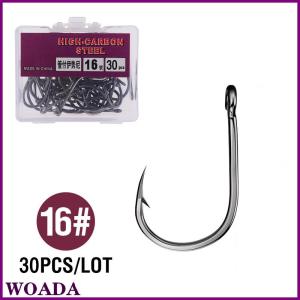WOADA 1 Box High Carbon Steel Circle Fishing Hooks Freshwater Fishhook Hole Strong Carp Fish Tackle High Quality