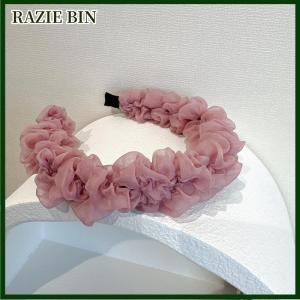 RAZIE BIN Lưới sợi xếp li Headband headpiece phụ nữ Organza Headband màu tinh khiết xếp li mặt rửa mũ nón linh hoạt Phụ kiện tóc