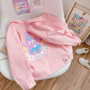 HAOSE เสื้อกันหนาวเด็กผู้หญิง แจ็คเก็ตยีนส์สำหรับเด็ก แจ็คเก็ตฤดูใบไม้ผลิและฤดูใบไม้ร่วงสำหรับเด็กผู้หญิง แจ็คเก็ต Stella Lou สำหรับเด็ก