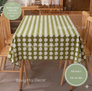 Khăn trải bàn vải canvas có viền mép phong cách vintage