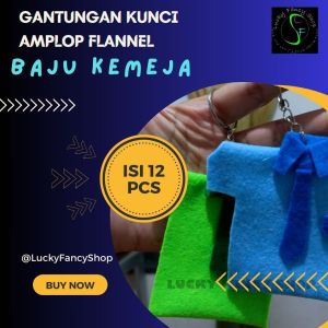 GANTUNGAN KUNCI AMPLOP KEMEJA DASI FLANEL ISI 12 PCS LEBARAN KONDANGAN FLANNEL TERMURAH