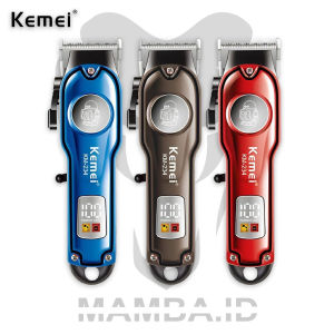 Kemei KM 234 Hair Clipper Trimmer Rambut Metal Logo Robot Lcd Display