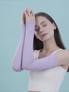 Ice Silk Sleeve Sunscreen Cuff Arm Sleeves Long Gloves Sun UV Protection Hand Protector Cover Anti-Slip Summer Outdoor Riding