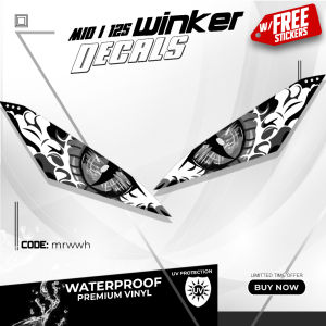 Yamaha Mio i 125 / 125s Motorcycle Winker Eye Sticker Decals: Waterproof Transparent Vinyl