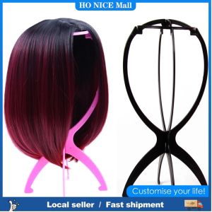 Collapsible Wig Stand Holder Plastic barbershop Fashion Model Display Holder Hair Accessories 17*34