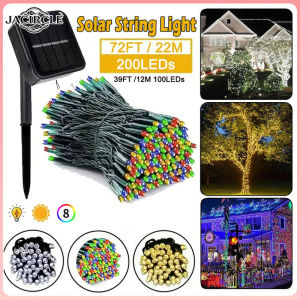 JACIRCLE Solar Lights LED Fairy String Lights Waterproof 8 Lighting ModesLampu Raya Garden Wedding Party