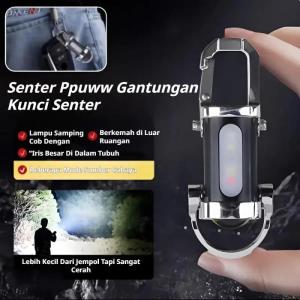 【Tahan Air/Super Terang】Senter Gantungan Kunci LED Super Terang Waterproof/Senter Darurat/Senter Mini Gantungan Kunci Untuk Camping/Alat Penerangan Aluminium LED Mini Portabel/Senter LED Kuat Multifungsi MS