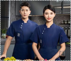 Workwear Baking Clean and Tidy Chefs Clothing Thin Section Summer Short-sleeved Moisture Wicking and Breathable