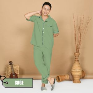 Nyenyak Piyama Dewasa Laki CP ( Size L ) Katun Micro / Setelan Polos / Setelan Baju Tidur Celana Panjang