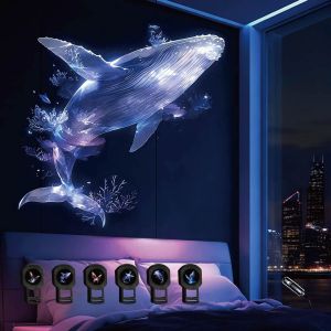 Starry Sky Projection Night Light Ocean Butterfly Whale Theme Galaxy Lamp Creative LED Moon Lamp For Bedroom Decor
