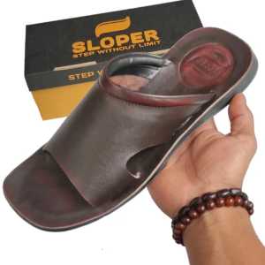 Sandal Pria Kulit Sapi Series 311 Slop Polos Bantalan Busa Terbaru Elegan Distro Handmade