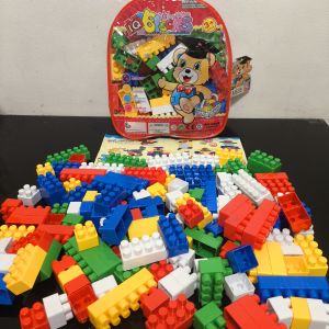 HTAF Colorful Building Blocks Set with Bear Character Backpack and Instruction Manual Toy For kids Toys
