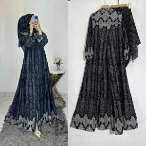 GAMIS SETELAN HIJAB RAYON PREMIUM / GAMIS HIJAB WANITA DEWASA / GAMIS HIJAB EVELINE TERBARU