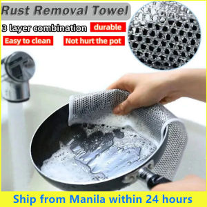 Magic Cleaning Steel Wool Wire Dishwashing Rags Rust Removal Cleaning Cloth Kitchen Magic Dishwashing Towel Multipurpose Wire Dishwashing Rags For Wet And Dry Cleaner Dish Cloths Stainless Steel