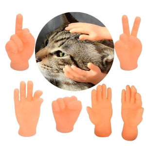 6pcs Mainan Kucing Mini Silikon Hand Sarung Tangan Jari Kecil Finger Mini Toy Pet Penghilang Stress
