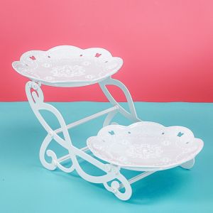 2-Tier Cake Dessert Display Stand Rack for Party Cupcake Pastry Candy Buffet Fruit Cookie Holder