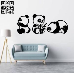 WallDecor Hiasan Dinding Panda Pinguin dan Minion Lucu 1 set Untuk Kamar Tidur