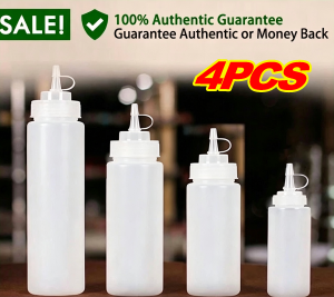【4PCS】240-1000ml Squeeze Bottle With Cap Sauce Dispenser Bbq Sauce Vinegar Oil Bottle Ketchup Squeezer Ketchup OilSauce Seasoning Dispenser For Kitchen Various Liquid Seasonings Are Bottled Separately Free To Choose Your Favorite Style