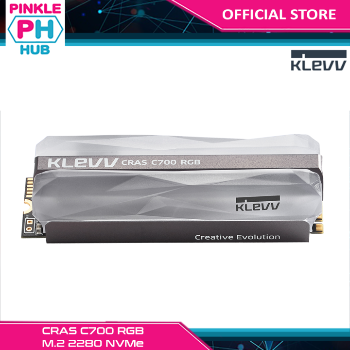 PinkleHub KLEVV CRAS C700 RGB 2280 NVMe 240GB 1,500MB/s Read,  1,000MB/s Write (K240GM2SP0-C7R) Lazada PH