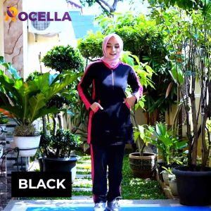 Rocella Setelan Kaos Olahraga Perempuan Dewasa Muslimah Lengan Panjang Premium Import Terbaru
