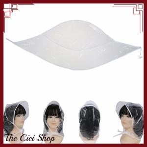 [The Cici Shop] 1pcs ปกป้องทรงผมหมวกฝนหมวกพลาสติกสำหรับผู้หญิงและสุภาพสตรีใส