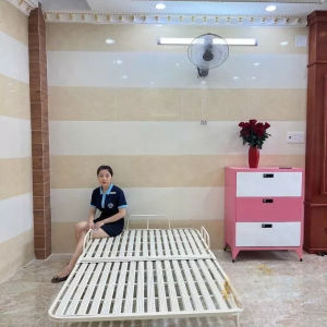 [FURNI HOME] IN ZALO N Giường sắt xếp di động mẫu mới kích thước 1mx2m và 1m2x2m
