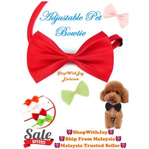 【ShopWithJoy】 Adjustable Cat Bowtie Pet Dog Collar Puppy Kitten Bowknot Necktie Bow Tie Ribbon Collar Necktie