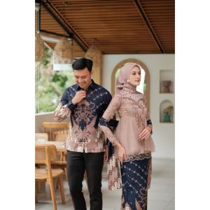 Couple Batik Kebaya Brukat Tille Baju Pasangan Muda Sarimbit Keluarga Outfit Wisuda Lamaran Kondangan Ameera