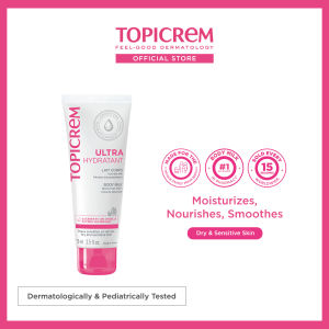 Topicrem Ultra-Moisturizing Body Milk 75ml Moisturizes 48hr 0% Paraben Silicone Colorant Alcohol for Babies Children Adults
