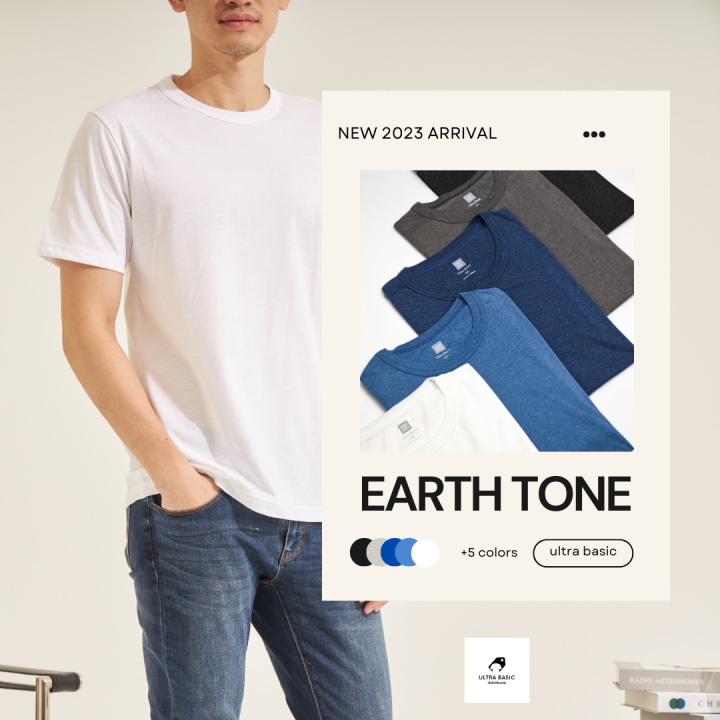 Ultra Basic 100Salueng เสื้อยืดผ้านิ่ม คอกลม แขนสั้น ผ้าคอตต้อนผสม รุ่น Ultra basic ...