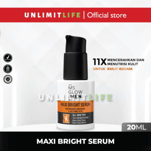 Ms Glow For Men Serum Maxi Bright 20ml - Mengecilkan Pori-Pori Memperbaiki Tanda Penuaan Memperbaiki Tekstur Kulit
