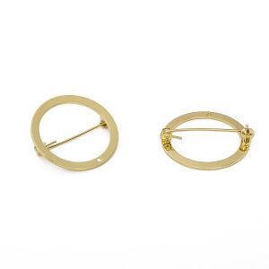 29mm 1pc/bag 14K Gold Plated Brass Circle Brook Pin For DIY Fashion Jewelry Making