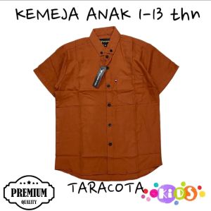 RAMADHAN SALE Kemeja Anak Laki laki Usia 1-13 Tahun Kemeja Polos Lengan Pendek Terbaru 2024