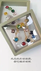 สร้อยคอเพทายแบบเปลี่ยนได้สร้อยคอคอจี้หินนำโชคประจำเดือนเกิดโซ่คล้องคอทำมือทำจากโชคเกอร์ปรับได้สำหรับผู้หญิง