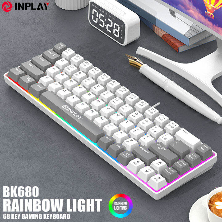 Inplay 68 / 85 Key RGB Membrane Keyboard Raibow Light Waterproof Smooth ...