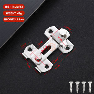 Door Latch Lock Stainless Steel 90/180 Degree Safety Hasp For Home Daily Use