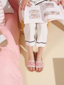 Santinu Summer Linen Slippers For Men And Women Couples Indoor Thick-Soled Non-Slip Home Sandals For Summer