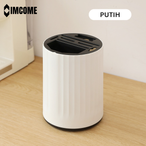 IMCOME Tempat Sendok Garpu Pisau Sumpit Estetik Rak Wadah Peralatan Dapur Penyimpanan Alat Makan Putar Dengan Tirisan