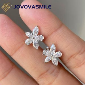 Jovovasmile Total 1.5 CT Moissanite Stud Earrings for Women 14K White Gold Marquise Cut D VVS1 for Woman Jewelry moissanite earrings 18k gold  pawnable earrings