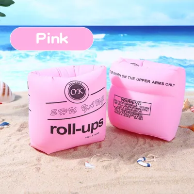 Adults and children with inflatable swimming arm floating cuffs thick round belt