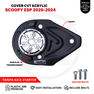Cover CVT Acrylic Honda Scoopy New Tanpa Kick Stater/ NON SELA Exie Art Aksesoris Penutup CVT Akrilik