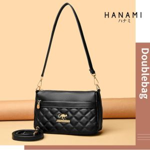 HANAMI Tas Selempang Wanita Hanaya Hitam Terbaru Kulit Cantik Elegant Terbaru Murah TA1126B5