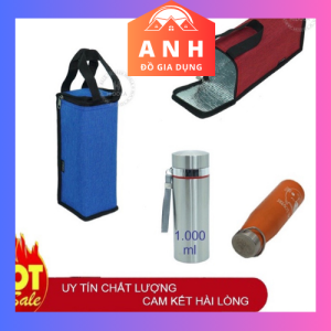 Túi giữ nhiệt bình 1000ml bình 1000ml 1200ml 1500ml đựng bình giữ nhiệt caro hoạ tiết thổ cẩm bình BAOL